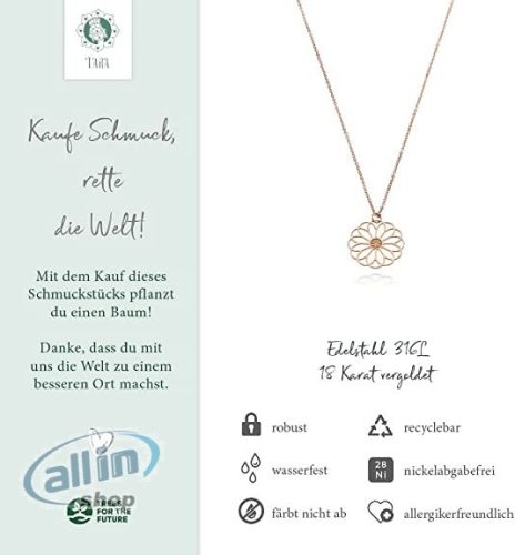 Tara rozsdamentes acél mandala nyaklánc jóga ékszer