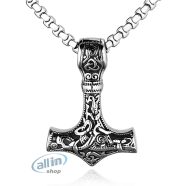   COOLSTEELANDBEYOND rozsdamentes acél, Mjolnir medál amulett , viking nordic nyaklánc
