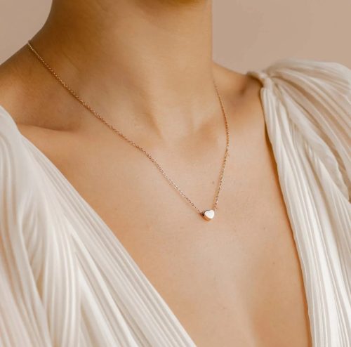 Happiness Boutique Minimál nyaklánc Rose Gold színben , szív  medállal, nikkel- és ólommentes