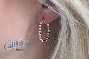 YoungDiamondFashion női golyós karika  fülbevaló 925 sterling ezüst sárga aranyozott 