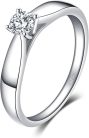 Jewelry Palace fehér aranyozott 925 Sterling ezüst , Class Solitaire eljegyzési gyűrű ,CZ kő(56-os)