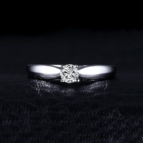 Jewelry Palace fehér aranyozott 925 Sterling ezüst , Class Solitaire eljegyzési gyűrű ,CZ kő(56-os)