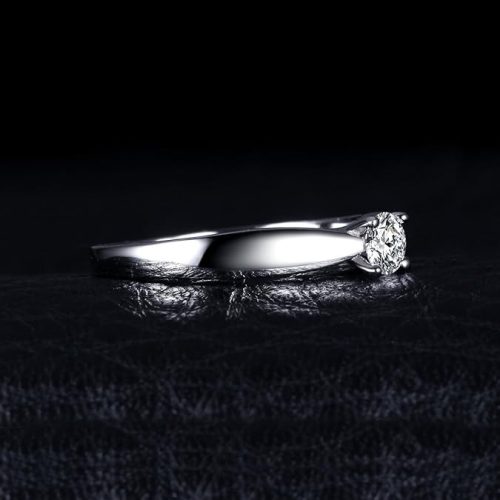 Jewelry Palace fehér aranyozott 925 Sterling ezüst , Class Solitaire eljegyzési gyűrű ,CZ kő(56-os)