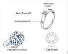 Jewelry Palace fehér aranyozott 925 Sterling ezüst , Class Solitaire eljegyzési gyűrű ,CZ kő(56-os)