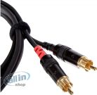 Cordial CFU 1,5 FC Unbalanced Twin 1,5m fekete 2x XLR anya - 2x RCA apa kábel-Gyári csomagolás nélkül