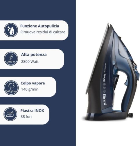 Girmi ST6204 gőzölős vasaló 2800 W, Steam Boost 140 g, víztartály 380 ml, INOX vasalótalp 