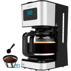   Cecotec Coffee 66 Smart Plus programozható csepegtető kávéfőző, 980 W, 12 kávékapacitás, ExtemAroma technológia és AutoClean funkció, rozsdamentes acél felület, LCD képernyő, 1,5 liter 1xHASZNÁLT