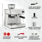 Breville Barista Max eszpresszógép | Latte és cappuccino kávéfőző beépített babdarálóval és gőzpálcával | 2,8 literes víztartály | 15 bar olasz szivattyú | Rozsdamentes acél 1x HASZNÁLT