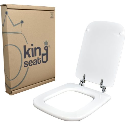 Ideal Standard MDF WC-ülőke, Conca sorozat , Fehér, krómozott sárgaréz zsanérokkal.