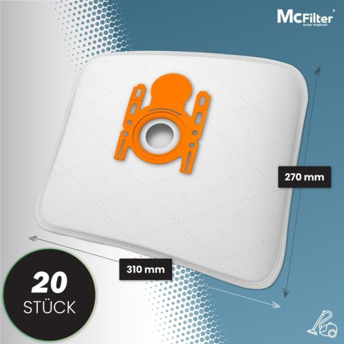McFilter 20 porszívózsák alternatívaként Swirl S62, S67, S73 számára, alkalmas Siemens, Bosch, S 62 S 67 S 73, 