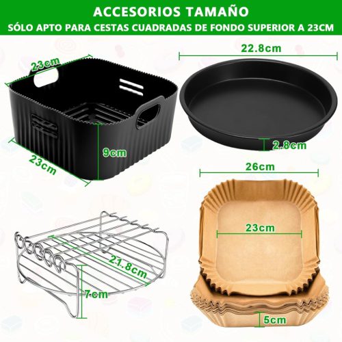 23 cm-es légkeveréses fritőz tartozékok(4db-os)