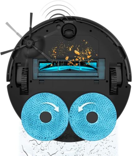 Cecotec Conga 11090 Spin Revolution robotporszívó és felmosó- Önürítő állomás, felmosás és szárítás, ultrahangos lézeres navigáció, 5000 Pa szívómotor 