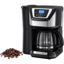   Russell Hobbs Victory (Chester) 22000-56 Grind & Brew darálós Kávéfőző, 1025 W, 1.25 l, 12 csészeadag, Fekete/Ezüstszürke