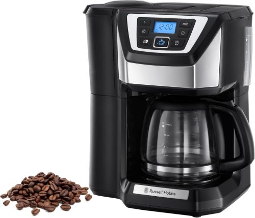 Russell Hobbs Victory (Chester) 22000-56 Grind & Brew darálós Kávéfőző, 1025 W, 1.25 l, 12 csészeadag, Fekete/Ezüstszürke
