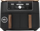 Ninja Foodi MAX kétzónás [AF400EUCP] forrólevegős fritőz,, 2 nagy fritőzrekesz, 6 funkció,, 9,5 liter, réz/fekete 