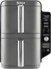 Ninja Double Stack XL Air Fryer forrólevegős fritőz, 9,5 literes Airfryer, dupla kosaras forrólevegős fritőz 4 főzési szinttel, 2 kosárral, 2 ráccsal, helytakarékos kialakítás, 6 főzési funkció, 8 adag, szürke SL400EU
