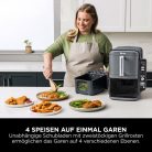 Ninja Double Stack XL Air Fryer forrólevegős fritőz, 9,5 literes Airfryer, dupla kosaras forrólevegős fritőz 4 főzési szinttel, 2 kosárral, 2 ráccsal, helytakarékos kialakítás, 6 főzési funkció, 8 adag, szürke SL400EU