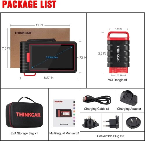 Thinkcar Thinkscan MAX2 OBD2 diagnosztikai eszköz minden járműhöz, minden rendszerdiagnosztika OBD2 diagnosztikai eszköz Bluetooth-szal 28 visszaállítással, olaj, DPF, IMMO, ingyenes szoftverfrissítés, vezeték nélküli kapcsolat