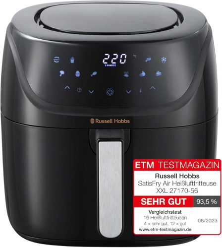 Russell Hobbs SatisFry 27170-56 forrólevegős fritőz XXL 8L Rapid AirFryer kompakt ház 7 főzési funkció 10 program,grillezés, sütés, pirítás