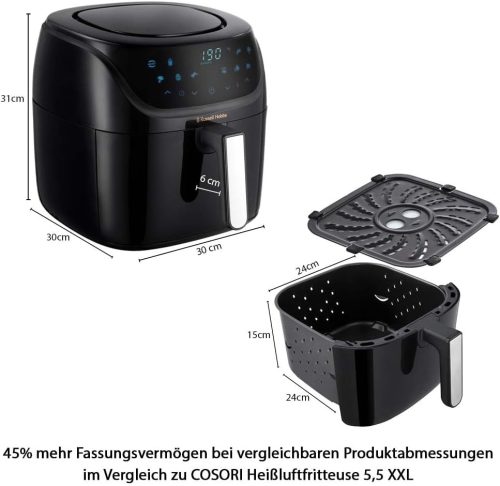 Russell Hobbs SatisFry 27170-56 forrólevegős fritőz XXL 8L Rapid AirFryer kompakt ház 7 főzési funkció 10 program,grillezés, sütés, pirítás
