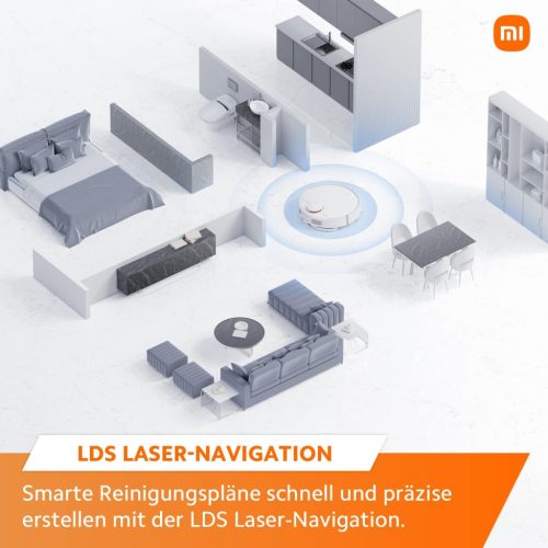 Xiaomi S12 robotporszívó felmosó funkcióval 2 az 1-ben, 4000 Pa szívóerővel, LiDAR navigációval, akadályérzékeléssel, intelligens porszívó robot HASZNÁLT