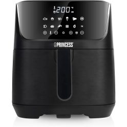   Princess 182061 Digitális forró levegős sütő  6,5 L, Digitális érintőképernyő, 12 program, 1800 W, Fekete