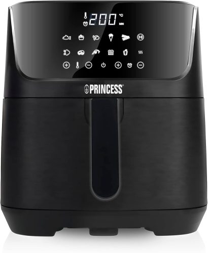 Princess 182061 Digitális forró levegős sütő  6,5 L, Digitális érintőképernyő, 12 program, 1800 W, Fekete