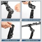 Toptrek alumínium kormányemelő 28,6 mm / 12 × 2,86 cm – MTB, országúti és városi kerékpárokhoz (fekete)