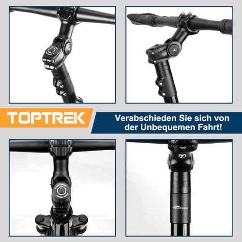 Toptrek alumínium kormányemelő 28,6 mm / 12 × 2,86 cm – MTB, országúti és városi kerékpárokhoz (fekete)