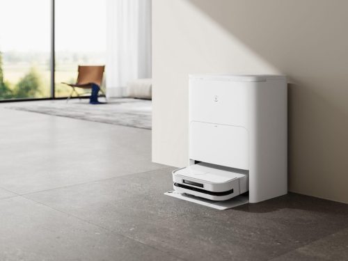 ECOVACS DEEBOT X5 Omni, Robotporszívó állomással, 12800Pa, ZeroTangle, TruEdge Adaptív Nedves Tisztítás, Mosás 70°C-os forró vízben, 15 mm-es emelőpárnák, Fehér