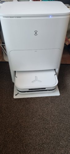 ECOVACS DEEBOT X5 Omni, Robotporszívó állomással, 12800Pa, ZeroTangle, TruEdge Adaptív Nedves Tisztítás, Mosás 70°C-os forró vízben, 15 mm-es emelőpárnák, Fehér