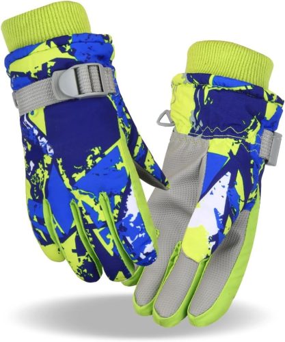 Fengzio Síkesztyűk gyerekeknek, vízálló és szélálló, meleg téli kesztyűk, sportkesztyűk, snowboardhoz (M) méret