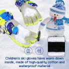 Fengzio Síkesztyűk gyerekeknek, vízálló és szélálló, meleg téli kesztyűk, sportkesztyűk, snowboardhoz (M) méret