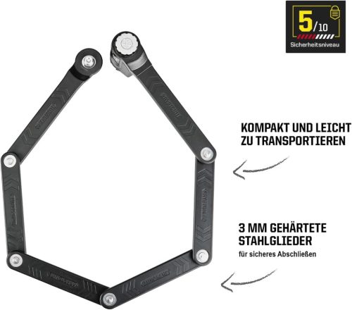 Kryptonite Keeper 585/85 hajtogatható kerékpárzár – számzáras, 85 cm