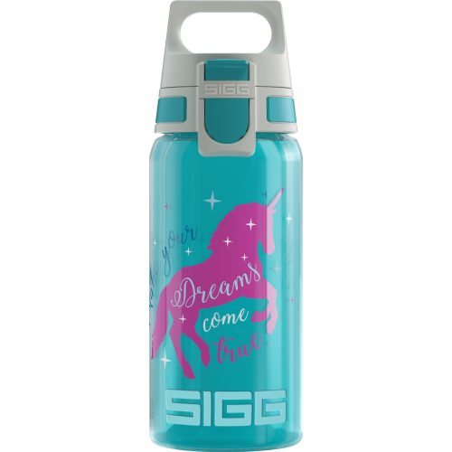 SIGG VIVA ONE Unicorn – Gyerek kulacs 0,5 L, unikornisos, biztonságos, egykezes használat