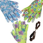 Fuzzio női kertészeti munkakesztyű 12 pár – virágmintás, méret 8