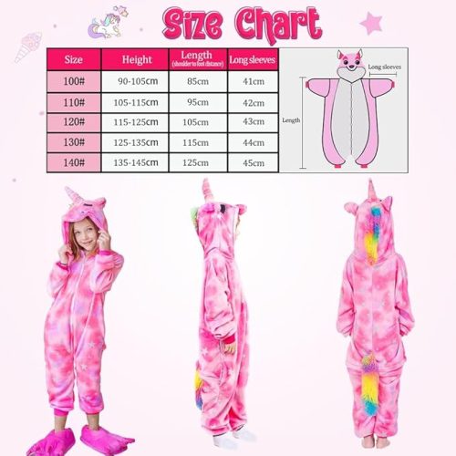 Vcumter gyerekeknek szánt unicorn onesie pizsama (140 -es méret)-Gyári csomagolás nélkül