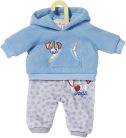 Zapf Creation Dolly Moda 871324 sportöltözék kék kapucnis pulóverrel és szürke nadrággal 43 cm-es babákhoz