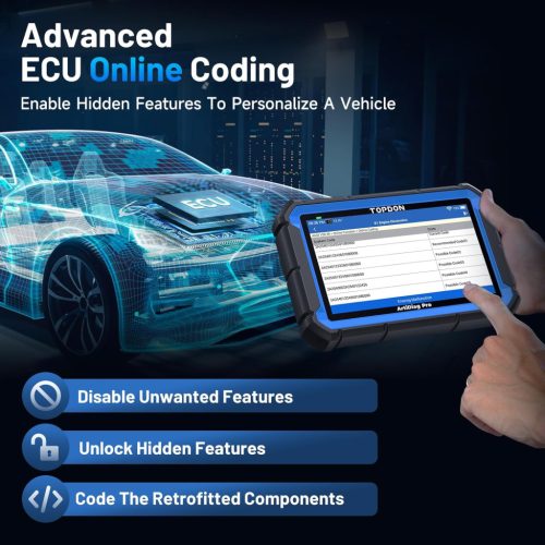 TOPDON ArtiDiag Pro OBD2 szkenner diagnosztikai eszköz, kétirányú szkennelő eszköz ECU kódolással, 35+ szolgáltatás, VAG vezérelt, FCA SGW, Can FD DoIP/teljes rendszerdiagnosztika