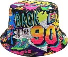 MILAKOO 90‑es évek retro bohókás visszafordítható Eimer‑Hut (bucket hat) – vintage mintás uniszex parti- és utcai kalap