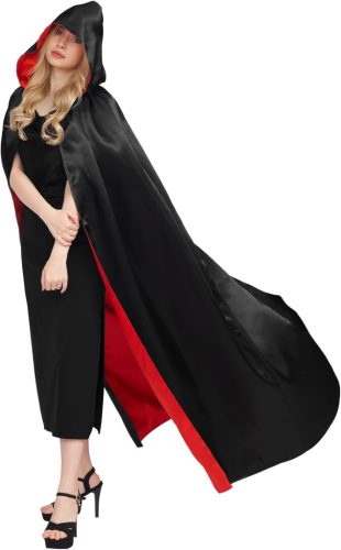 Myir Uniszex Kapucnis Köpeny ,Jelmez - fekete piros, méret: M/L