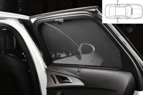 CAR SHADES Set (hátsó oldalsó ajtókhoz) kompatibilis a Skoda SuperB III Kombi 2015-2023 modellekkel (2 darabos) - Egyedi tervezésű napellenzők autókhoz, fekete