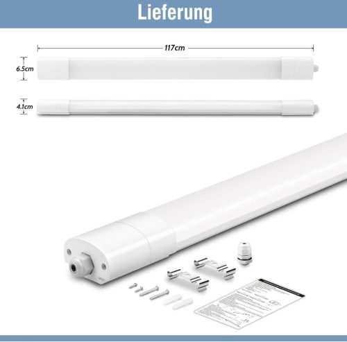 IEGLED LED  világítás 120 cm, Mennyezeti lámpa LED cső 36 W 4000 LM, IP65