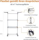 Amazon Basics - Beltéri ruhaszárító torony összecsukható szárnyakkal(40m)