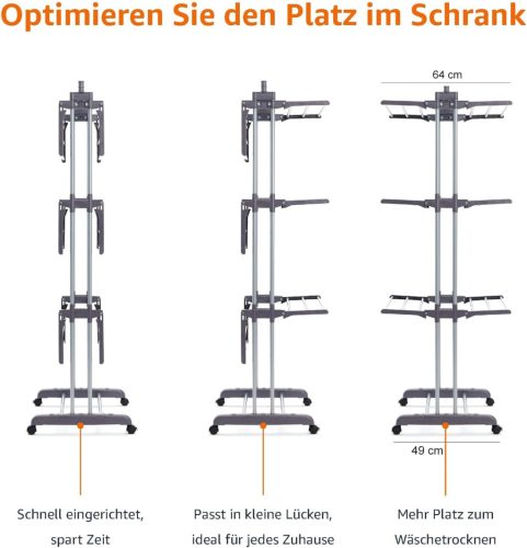 Amazon Basics - Beltéri ruhaszárító torony összecsukható szárnyakkal(40m)