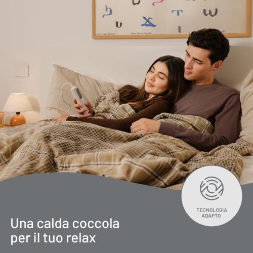 Imetec CaldoPlaid Elegance, Fűthető Pléd, Puha Elektromos Takaró, 180x140 cm,