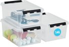 SmartStore 14 literes, 3 darabos, , átlátszó doboz, tetőkapoccsal, rakásolható, BPA-mentes műanyag, 40 x 30 x 18 cm (H x Sz x M)