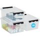 SmartStore 14 literes, 3 darabos, , átlátszó doboz, tetőkapoccsal, rakásolható, BPA-mentes műanyag, 40 x 30 x 18 cm (H x Sz x M)