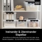 SmartStore 14 literes, 3 darabos, , átlátszó doboz, tetőkapoccsal, rakásolható, BPA-mentes műanyag, 40 x 30 x 18 cm (H x Sz x M)