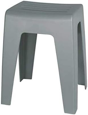 Wenko 22944100 Kumba fürdőszobai szék, polipropilén, szürke, 38 x 47 x 32 cm